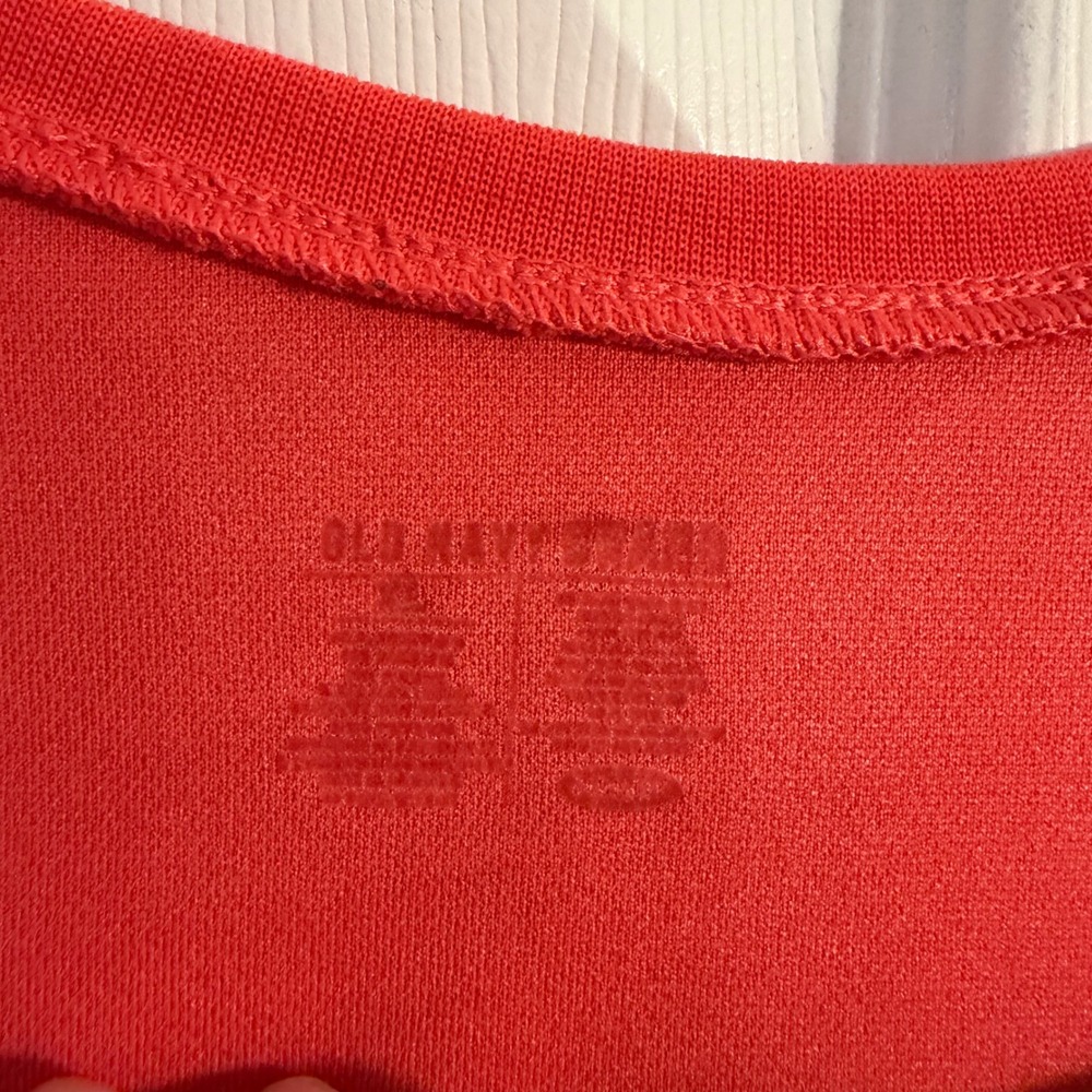 Old Navy Tank Top Coral Red XL Y2K Boho Embroidered Racerback Casual Summer - Picture 3 of 6